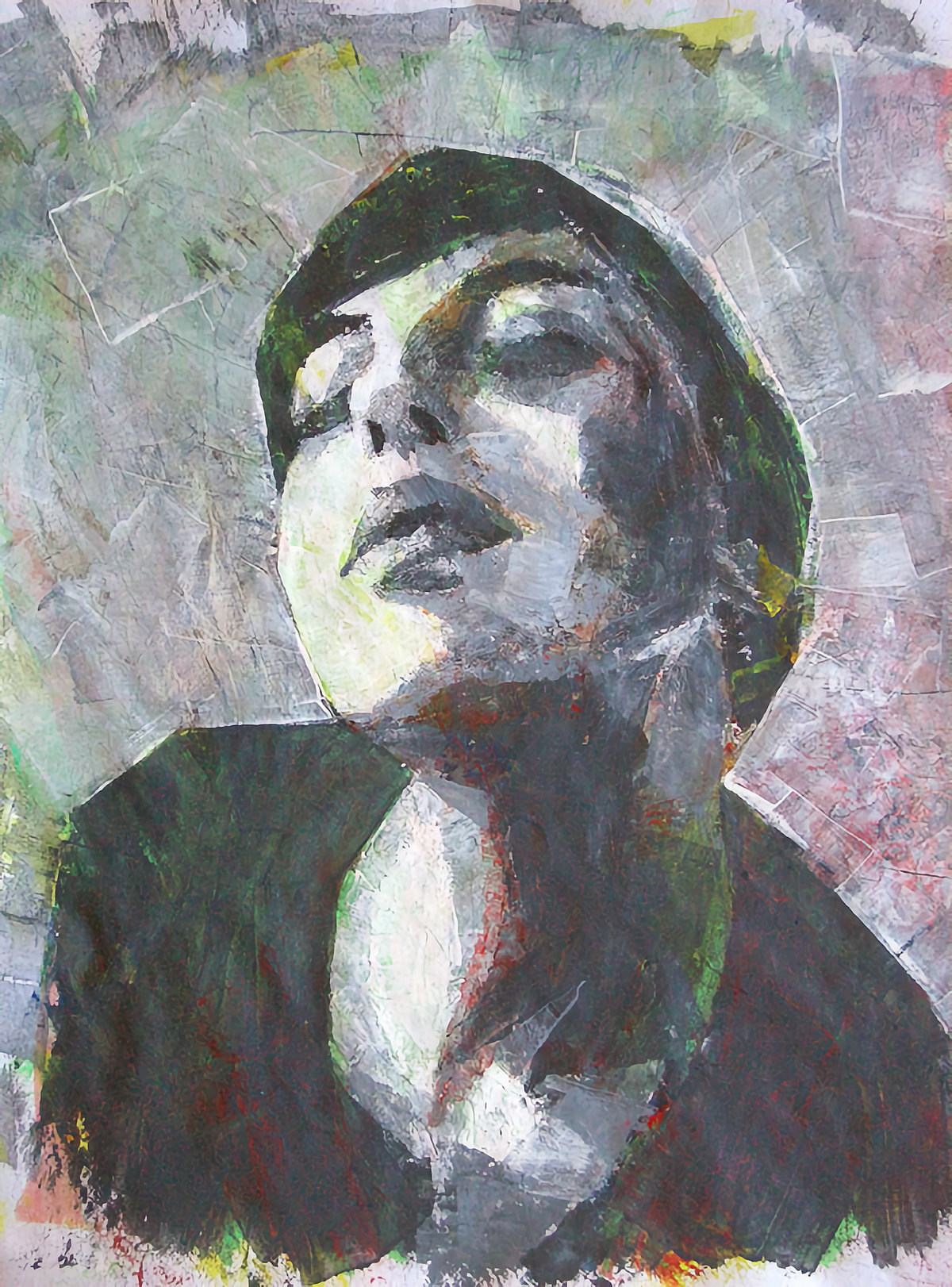 Sun Terrace – Mischtechnik, Collage auf Papier